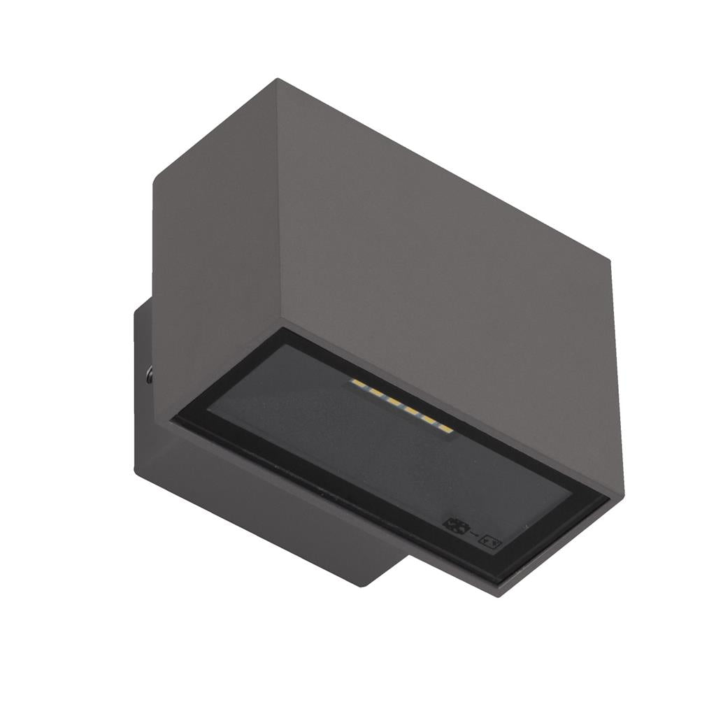 Domus BLOCK-6 240V 6W Two Way LED Wall Light Dark Grey