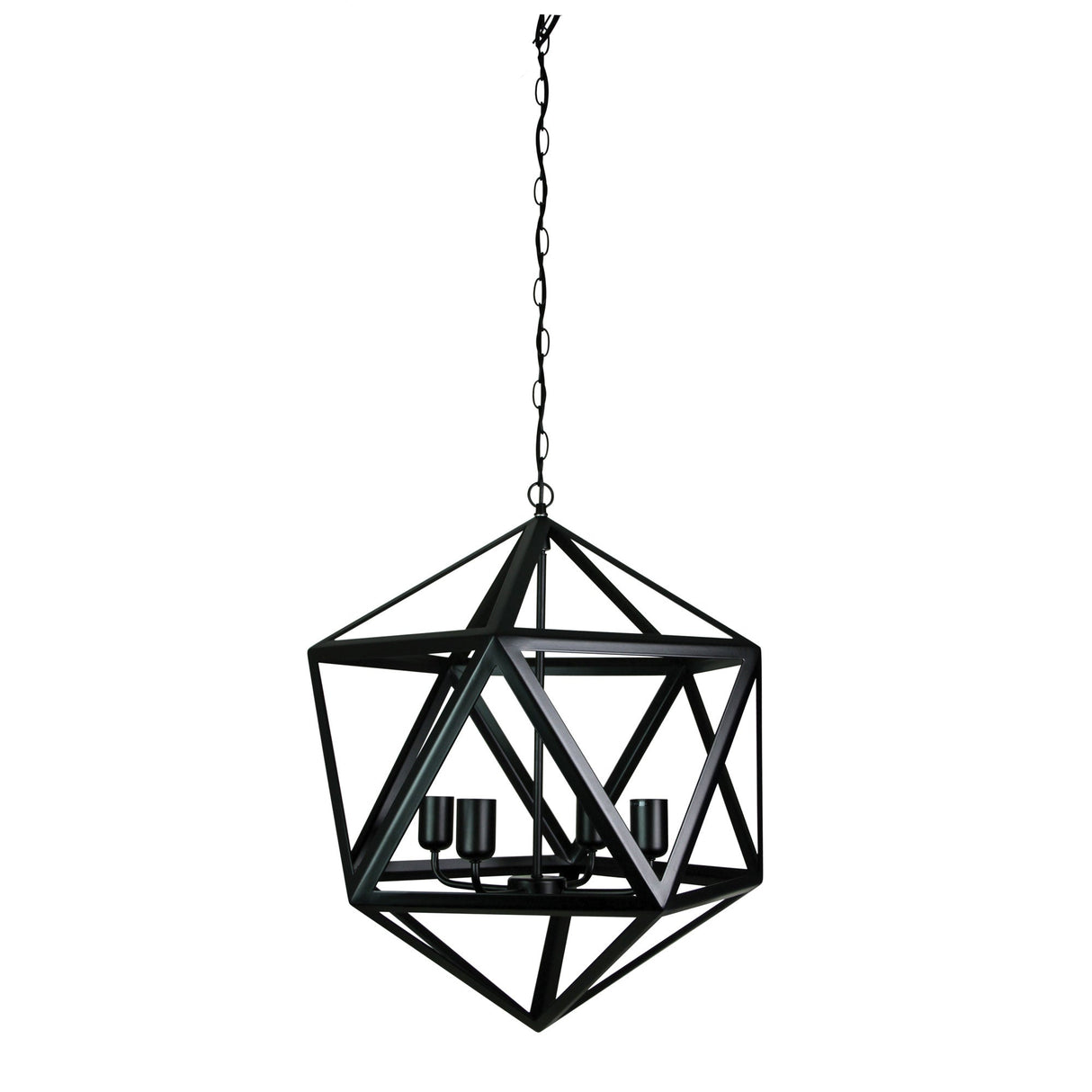 Oriel Lighting GEO 4 Geometric 4-light Pendant Matt Black