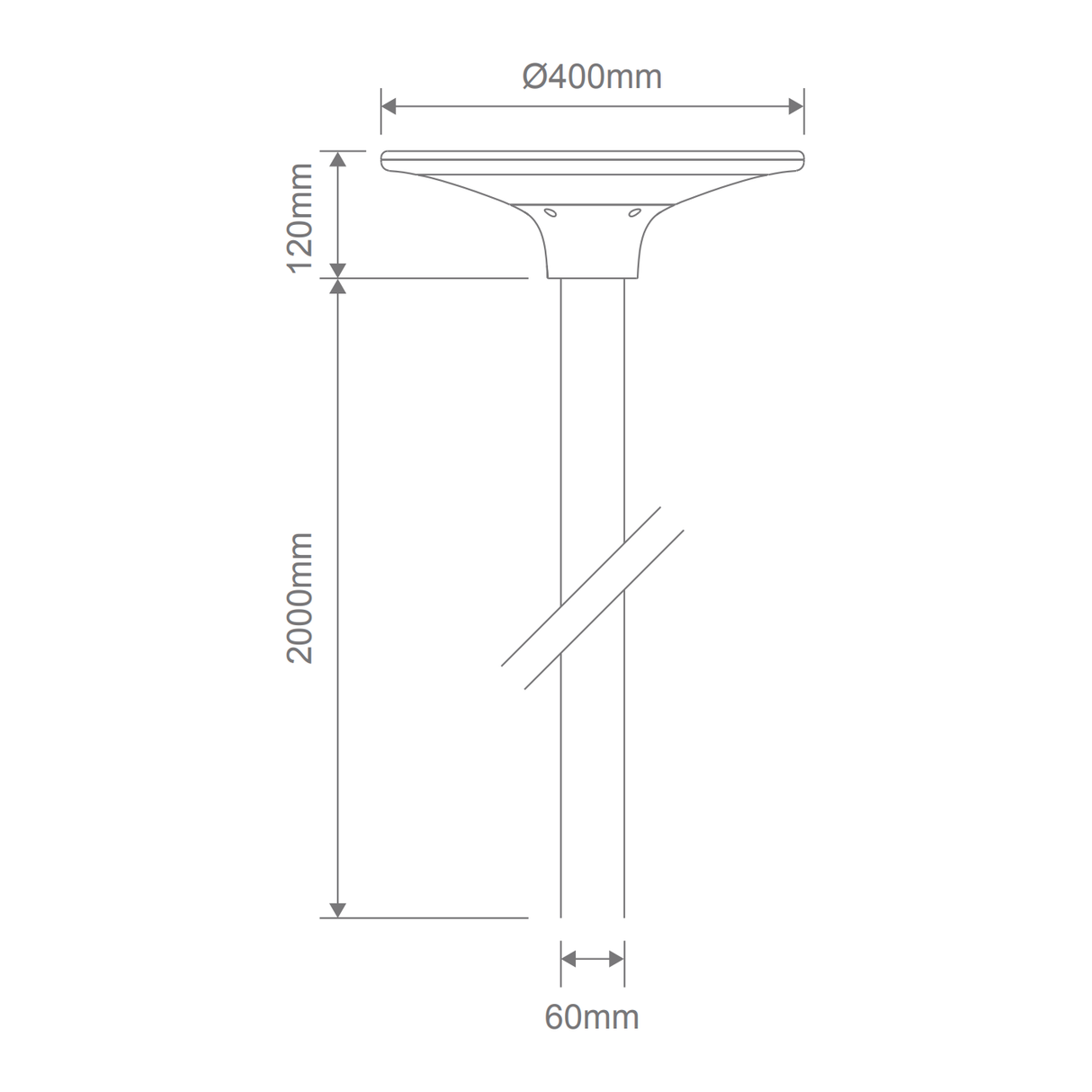 Domus Sunsolar 20W LED Duo 3K/4K Solar 2M Post Kit