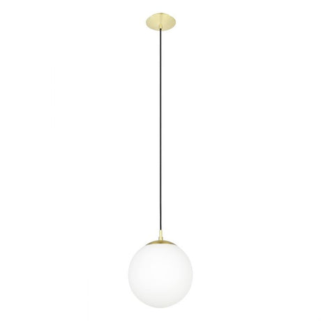 Eglo Lighting Rondo 60W E27 Brass Matt/Opal 2M Pendant Light