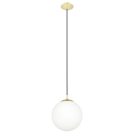 Eglo Lighting Rondo 60W E27 Brass Matt/Opal 2M Pendant Light