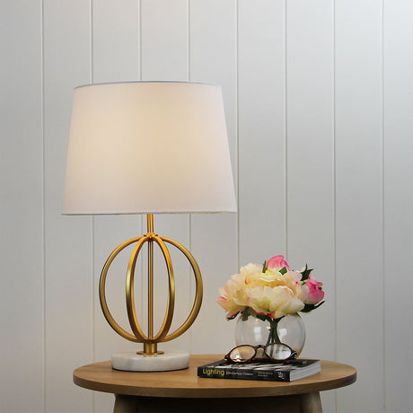 Oriel Lighting  LOXTON TABLE LAMP Gold painted metal/ marble