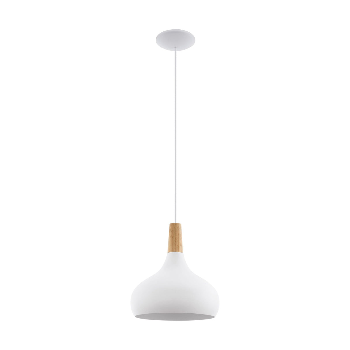 Eglo Lighting SABINAR pendant light metal shade with timber IP20