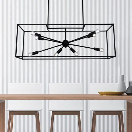 Oriel Lighting GEORGETOWN.100 Designer Box Pendant with Exposed Globes Black