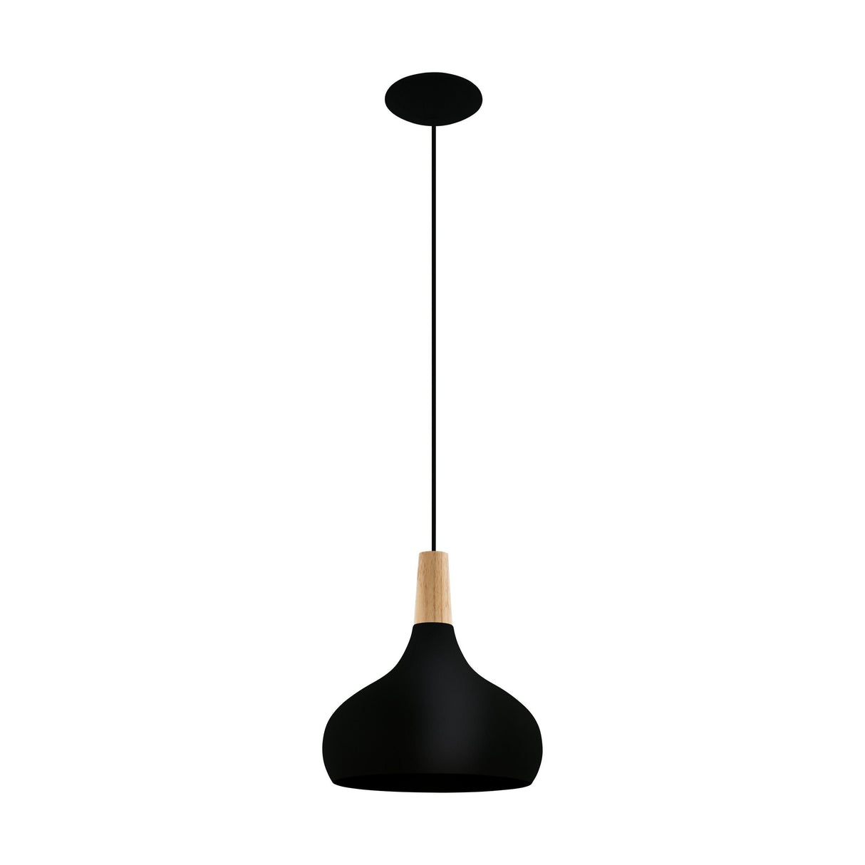 Eglo Lighting SABINAR pendant light metal shade with timber