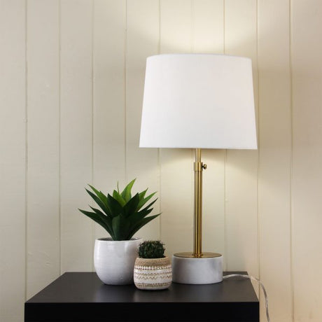 Oriel Lighting UMBRIA Height Adjustable Scandi Lamp in Antique Brass