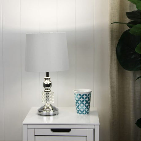 Oriel Lighting MAYA.1 Crystal and chrome complete table lamp White