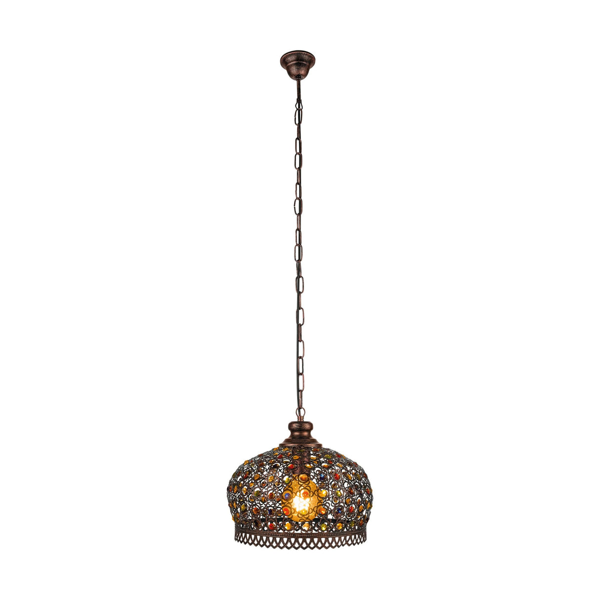 Eglo Lighting JADIDA pendant light eclectic range of shades features an antique copper