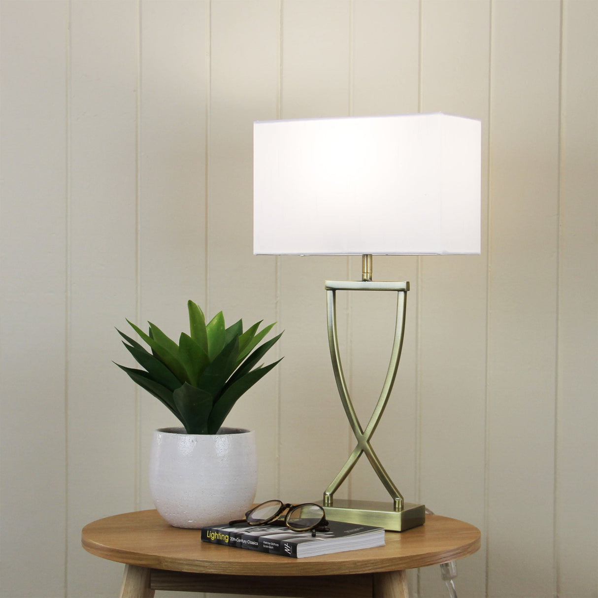 Oriel Lighting CHI Stylish Bedside Lamp with Polyester Shade