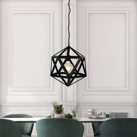 Oriel Lighting GEO 1 Geometric Single Pendant Matt Black