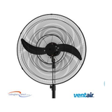 Ventair Matt Black 750mm Heavy Duty Pedestal Fan Black