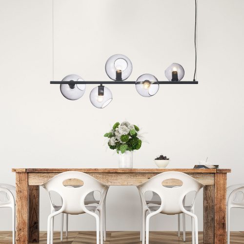 Oriel Lighting SINUS 120cm Designer Satellite Suspended Pendant Black