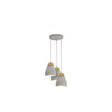 Eglo Lighting TAREGA pendant light grey steel, grey concrete and wood