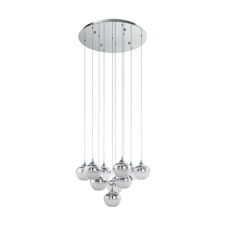 Eglo Lighting MIOGLIA pendant light chrome plated metalware and special granille shades