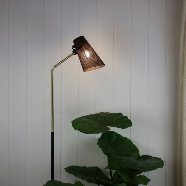 Oriel Lighting PERFO FLOOR LAMP BLACK & BRASS FLOOR LAMP