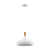 Eglo Lighting SABINAR pendant light metal shade with timber IP20