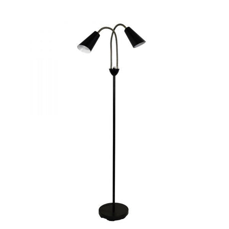 Oriel Lighting  WALT mid-century styled twin floor lamp