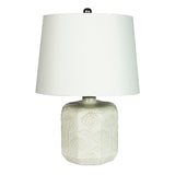 Oriel Lighting BIKKI Embossed Ceramic Lamp with Harp Shade