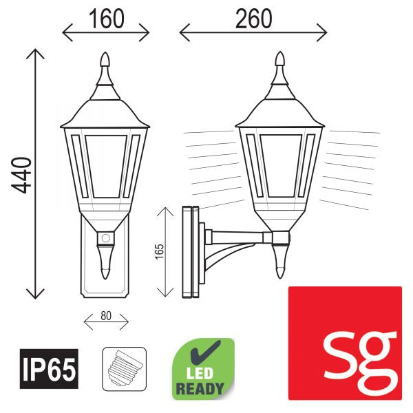 Oriel Lighting JAVA MINI Premium Outdoor Coach Light Double Insulated IP44