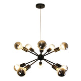 Oriel Lighting SPUTNIK.10 10-light Groovy Satellite Pendant Black