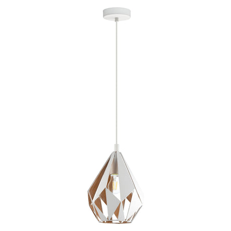 Eglo Lighting CARLTON 1 pendant light striking geometric cut outs Honey Gold