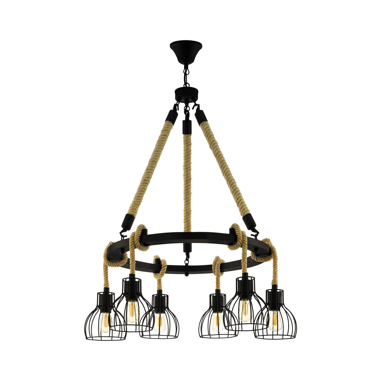 Eglo Lighting RAMPSIDE pendant light rustic rope design