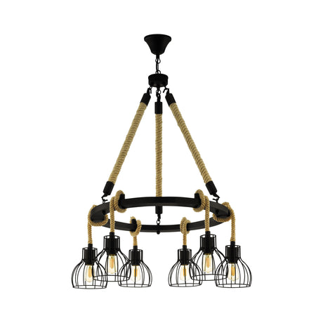 Eglo Lighting RAMPSIDE pendant light rustic rope design