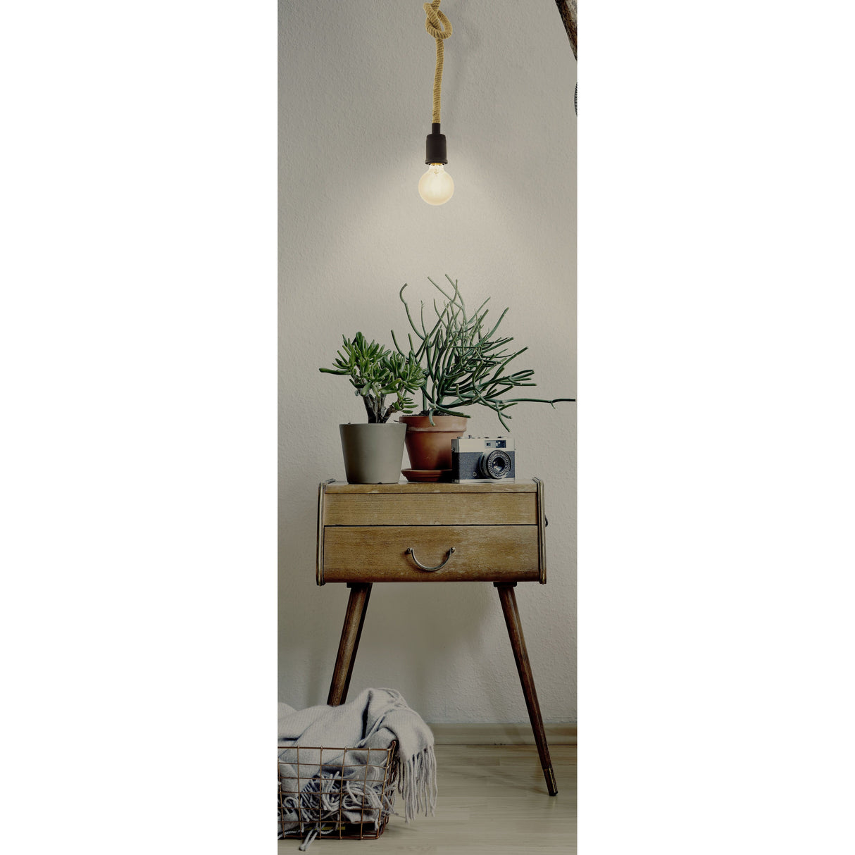 Eglo Lighting RAMPSIDE pendant light rustic rope design