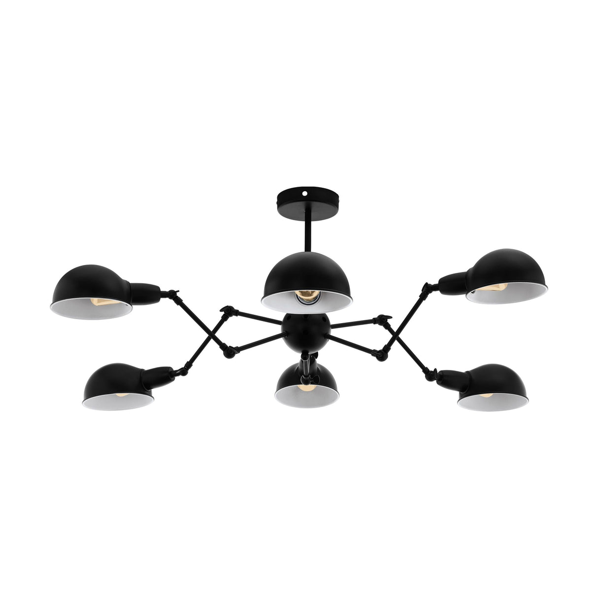 Eglo Lighting EXMOOR pendant light black steel and features adjustable arms