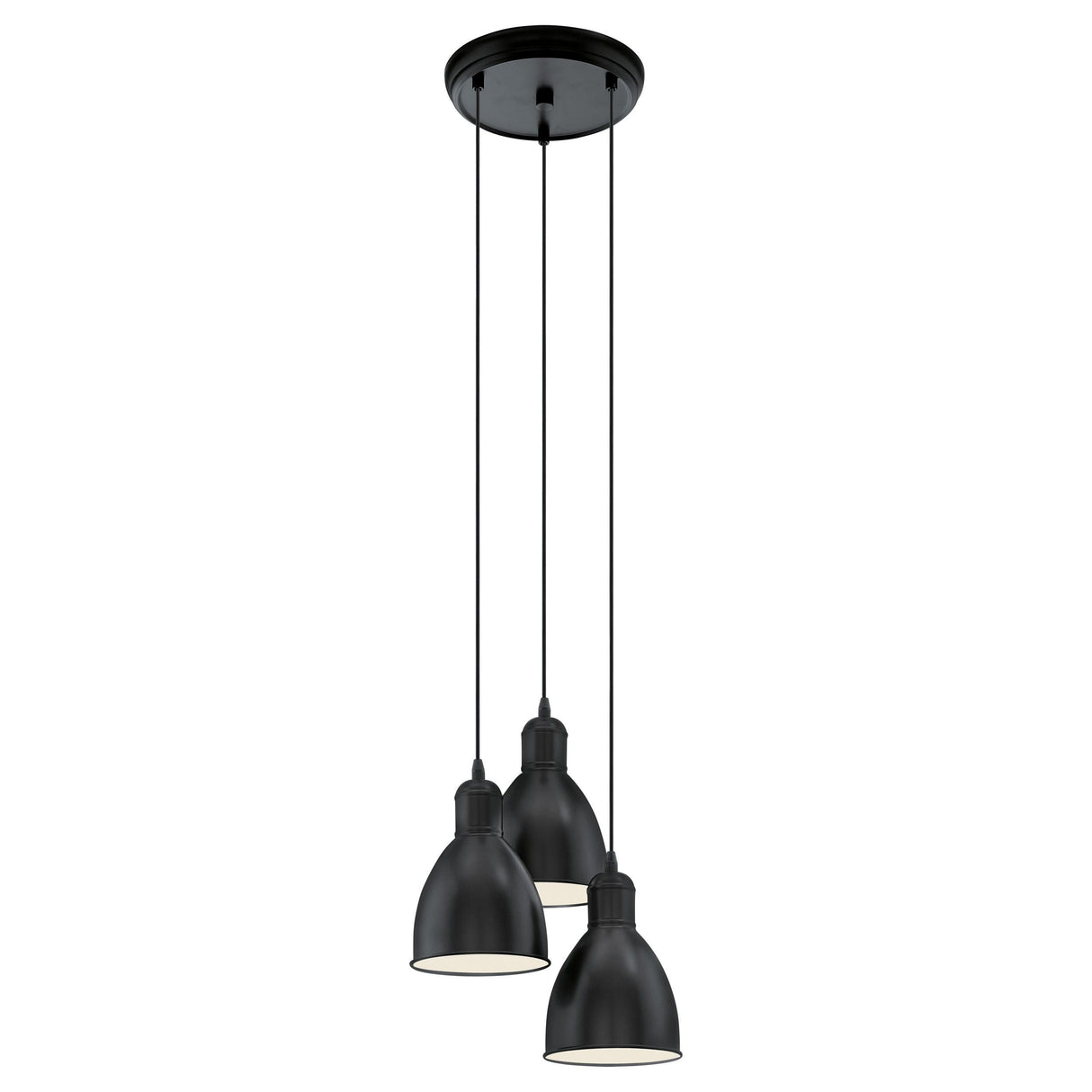 Eglo Lighting PRIDDY pendant light all black finish and metal shades