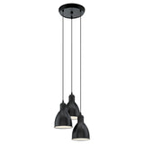 Eglo Lighting PRIDDY pendant light all black finish and metal shades