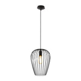 Eglo Lighting NEWTOWN pendant light wire shade with a striking black finish