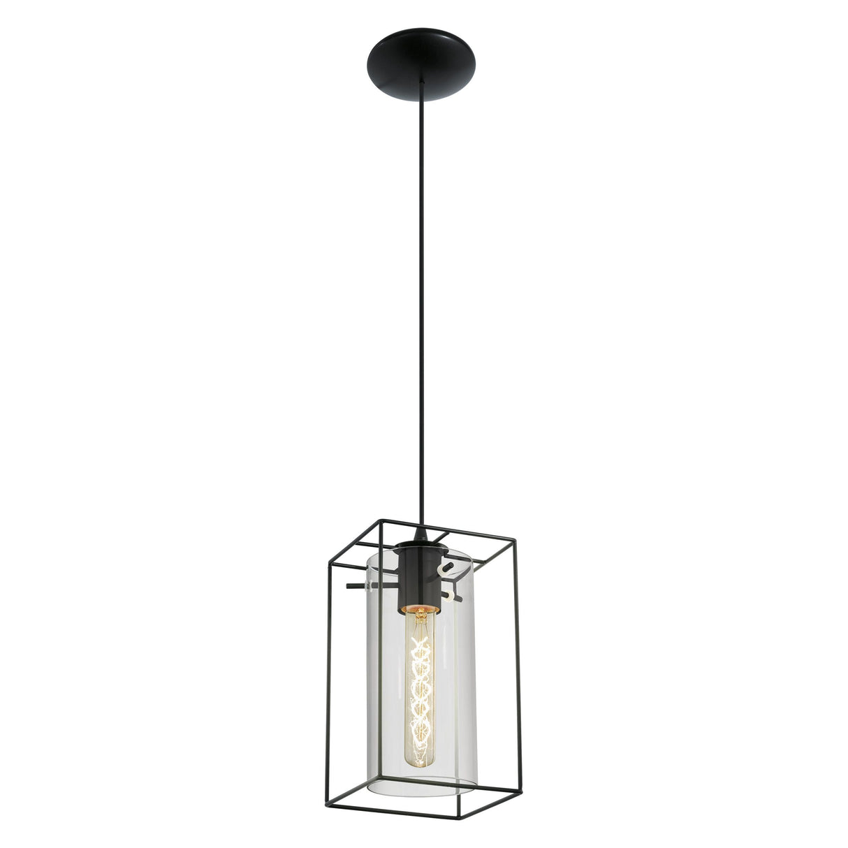 Eglo Lighting LONCINO pendant light black steel and black-transparent