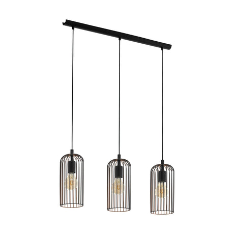 Eglo Lighting ROCCAMENA pendant light  matt black on the outside of the shade