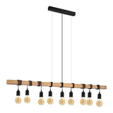 Eglo Lighting Townshend 9X60W E27 Black/Light Wood