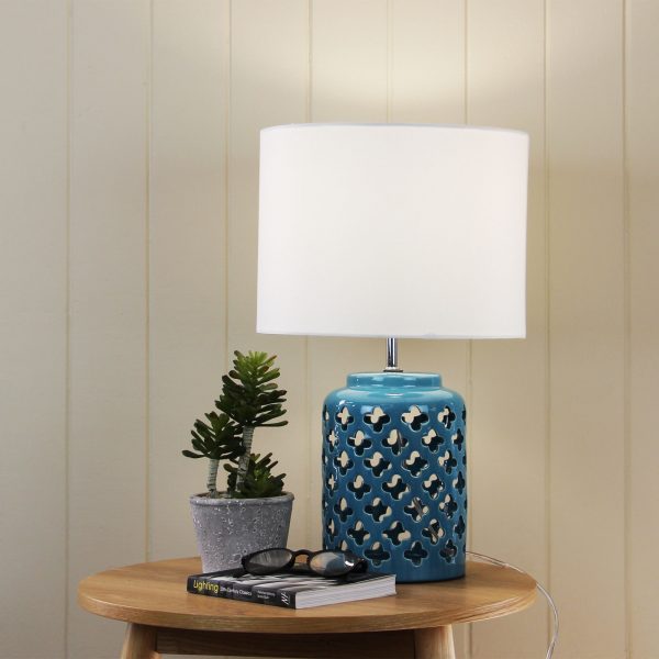 Oriel Lighting CASBAH Moorish Cut Ceramic Table Lamp