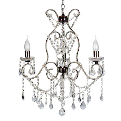 Venice 3 Light Pendant Clear Crystal Chandelier by VM Lighting