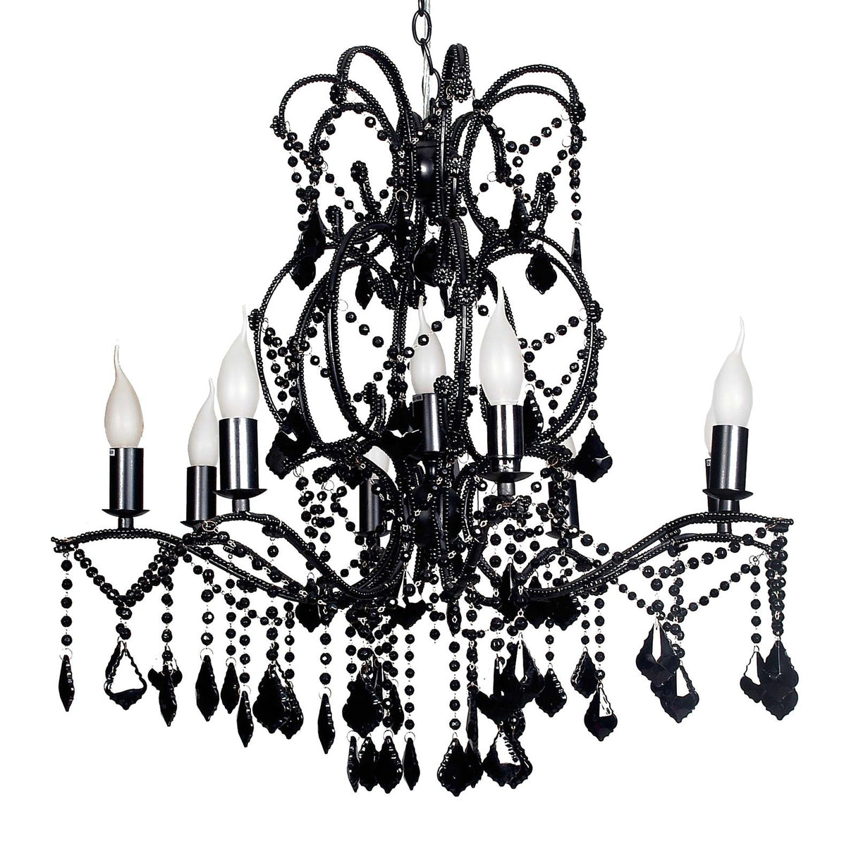 Venice 9 Light Black Crystal Chandelier by VM Lighting