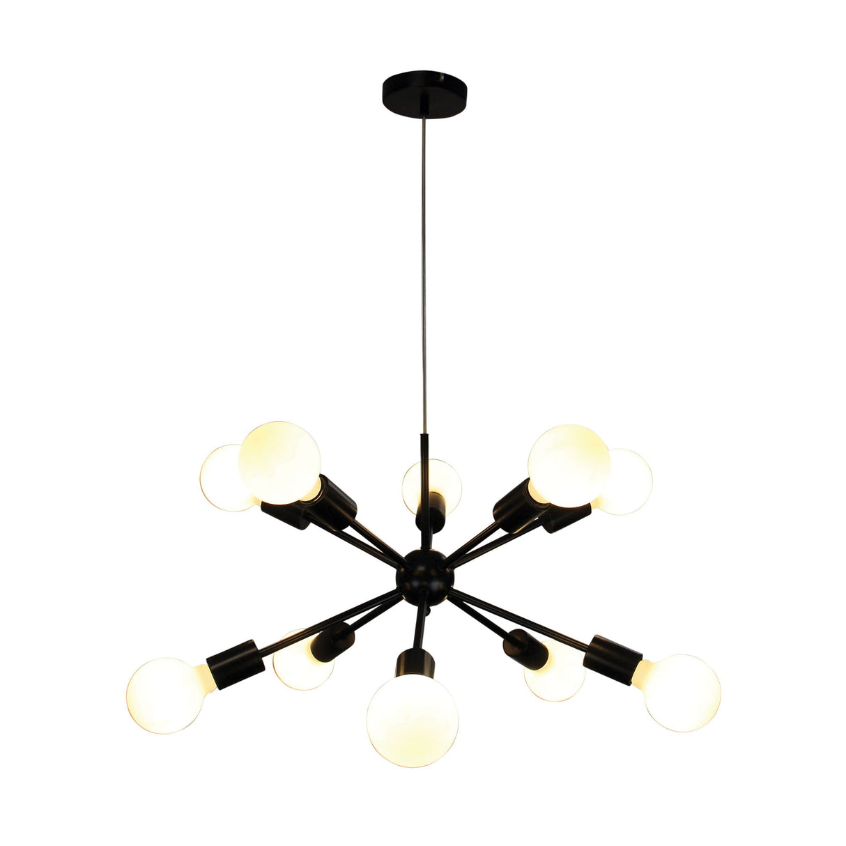 Oriel Lighting SPUTNIK.10 10-light Groovy Satellite Pendant Black