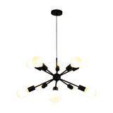 Oriel Lighting SPUTNIK.10 10-light Groovy Satellite Pendant Black