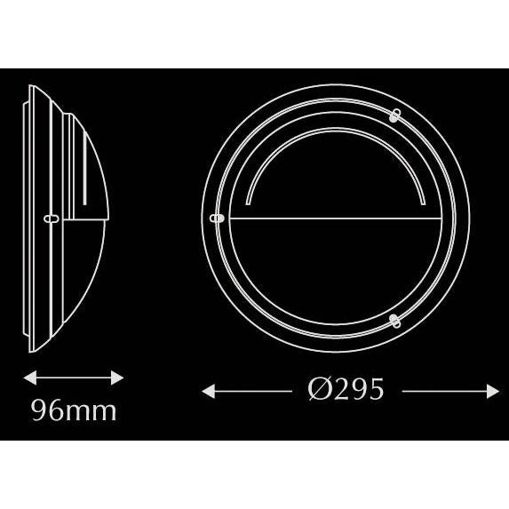 Domus Polyring Round Eyelid 240V E27 Polycarbonate Wall Light