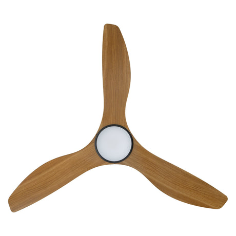 Eglo SURF 52" DC Ceiling Fan & Light Black/Teak