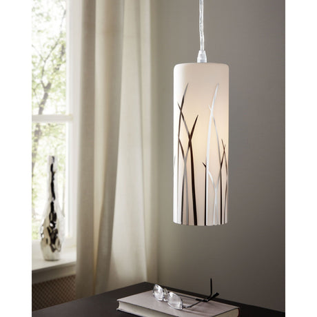 Eglo Lighting RIVATO pendant light chrome-plated steel and an opal glass