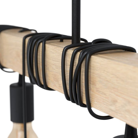 Eglo Lighting Townshend 6X60W E27 Black/Light Wood