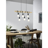 Eglo Lighting Townshend 6X60W E27 Black/Light Wood