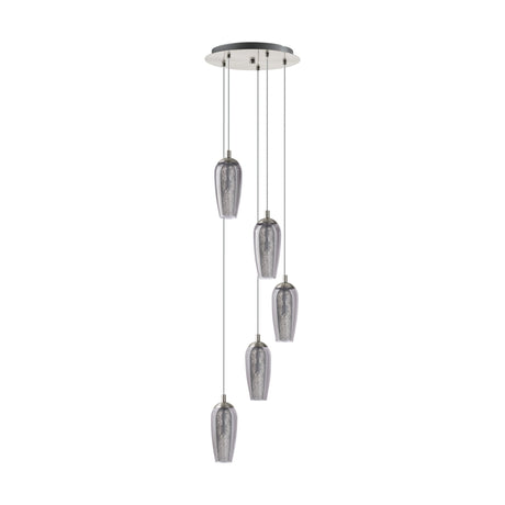 Eglo Lighting FARSALA pendant light black-transparent smoked outer glass