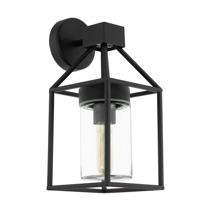 Eglo Lighting Trecate Exteriore Wall Light 60W Black/Clear