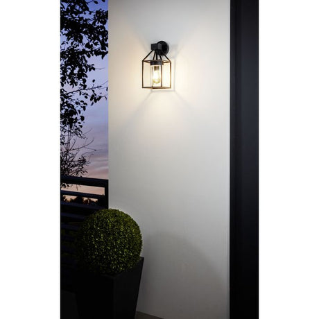 Eglo Lighting Trecate Exteriore Wall Light 60W Black/Clear