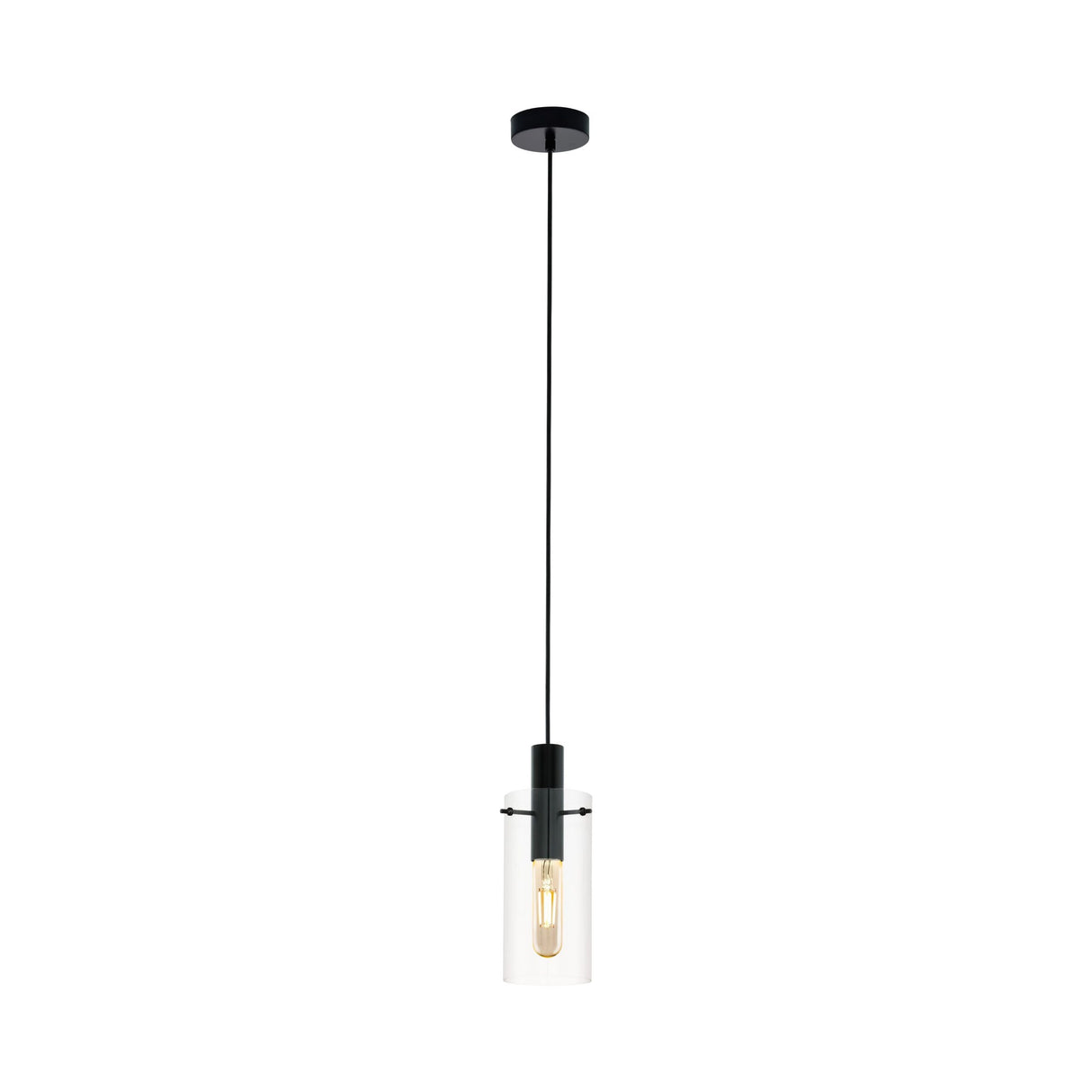 Eglo Lighting MONTEFINO pendant light black steel and clear glass