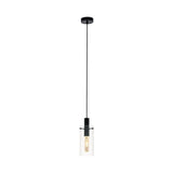 Eglo Lighting MONTEFINO pendant light black steel and clear glass